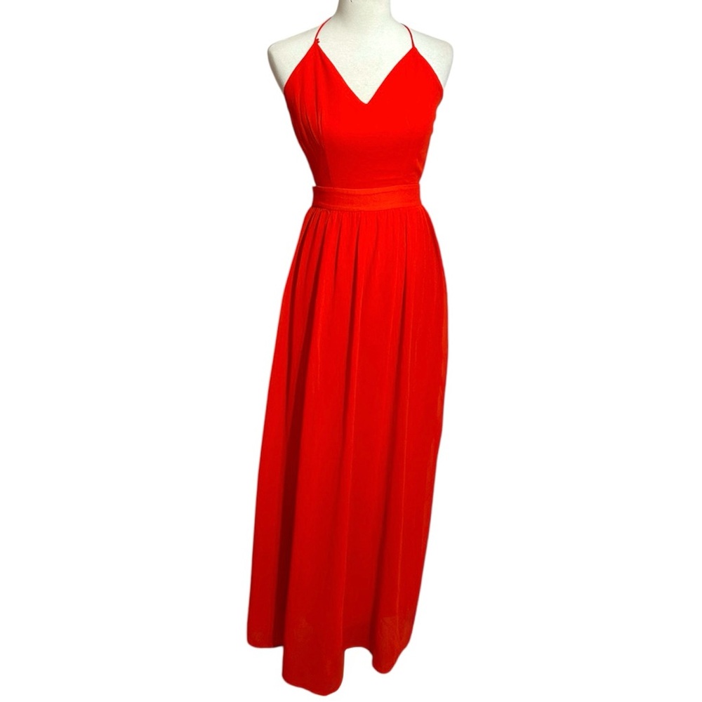 Open Back Maxi Dress with Crisscross Back Red / Orange - See sizing Likely XS/S